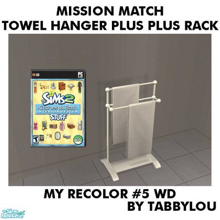 Sims 2 — TL - MM TowelHangerPlusPlusRack Recolor05Wd by TabbyLou — My Recolor #5 Wood Recolor of Towel Hanger Plus Plus