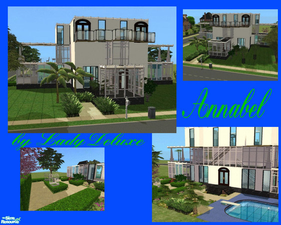 Sims 2 — Annabel by LadyDeluxe — A perfect house to make your own. A swimming pool, a garden ready to have your bird