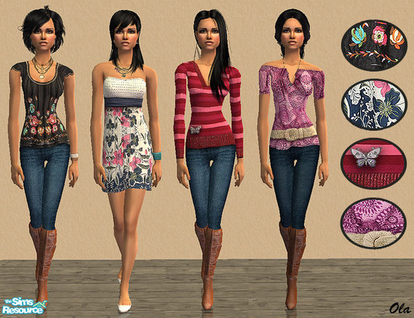 Sims 2 — Autumn Collection by olcia_olivinea — Set of four everyday outfits, maternity friendly. One can be wear as