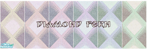 Sims 2 — Diamond Ferns by Ses — A set of wallpapers with a diagonal fern design