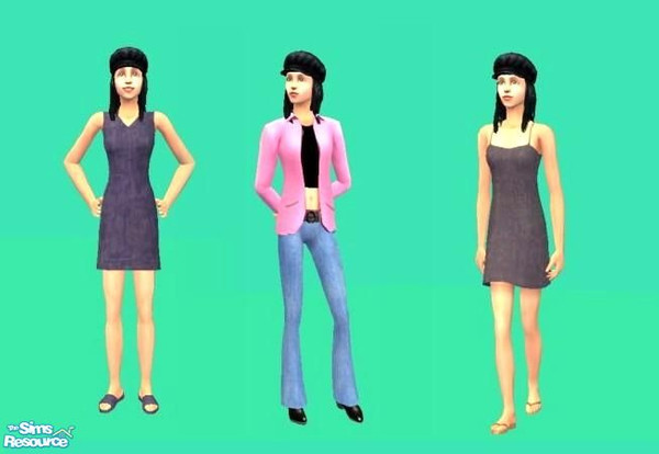 Sims 2 — Denim for teens by qvisn — Denim dresses and jeans for teens. by qvisn