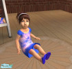 Sims 2 — Blue Explosion Dress for Toddlers by SmeeLee — No mesh needed. No expansion packs needed. A blue dress for your