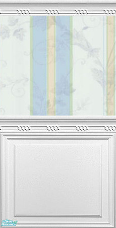 Sims 2 — Damask Extra Collection - Damask Extra Blue Gold by robbyngirl — Panel walls with some of my favorite papers!