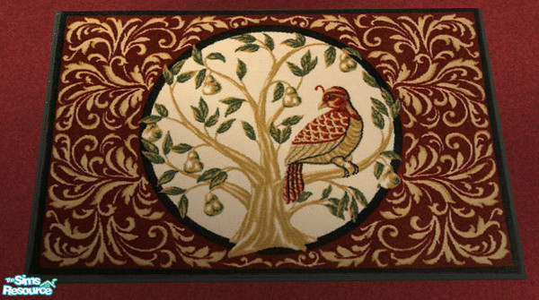 Sims 2 — 12 days of Christmas Bedroom Area Rug by lisa9999 — A partridge in a pear tree.