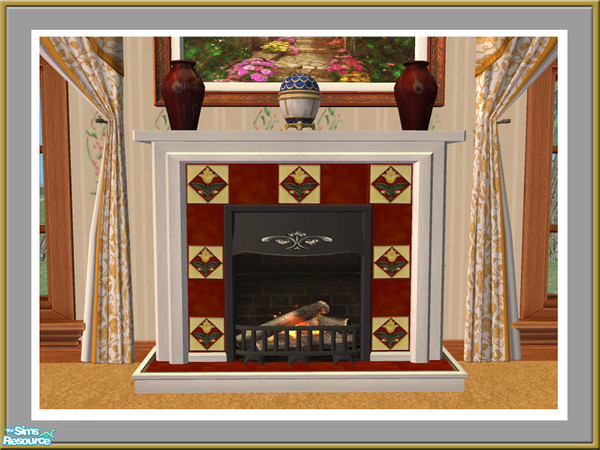 Sims 2 — Victorian Style Fire - Fire 04 by Shakeshaft — Part of a set of Victorian Styled Fire Surrounds, set includes 2