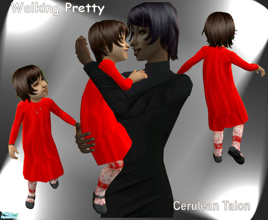 Sims 2 — Walking Pretty - So Soft Sherpa - Red by Cerulean Talon — Your toddler will be walking pretty in this adorable