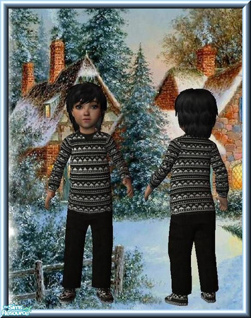 Sims 2 — Grey Norwegian Sweater Outfit for Toddler boy  by Dirtdevill — Norwegian sweaters are known everywhere for their