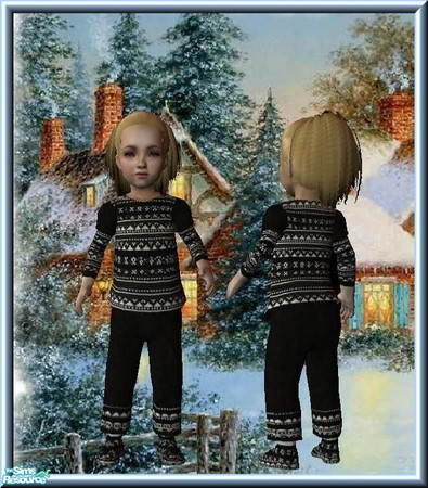 Sims 2 — Grey Norwegian Sweater Outfit for Toddlergirls  by Dirtdevill — Norwegian sweaters are known everywhere for