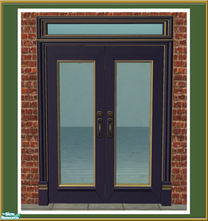 Sims 2 — Victorian Shop -  2 Tile Door - Blue by Shakeshaft — Part of a recolour set of the Victorian Shop Facade, set