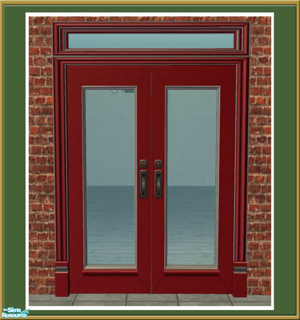 Sims 2 — Victorian Shop -  2 Tile Door - Red by Shakeshaft — Part of a recolour set of the Victorian Shop Facade, set