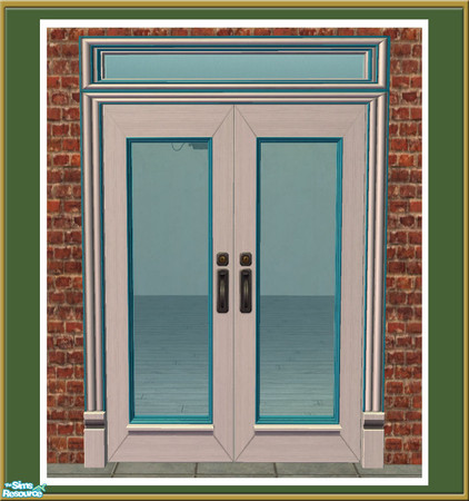 Sims 2 — Victorian Shop -  2 Tile Door - White & Blue by Shakeshaft — Part of a recolour set of the Victorian Shop