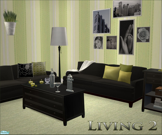 Sims 2 — Living2 Recolor b/w by ShinoKCR — Black and white Recolors for the PB Livingroom2 Please redownload the Blanket,