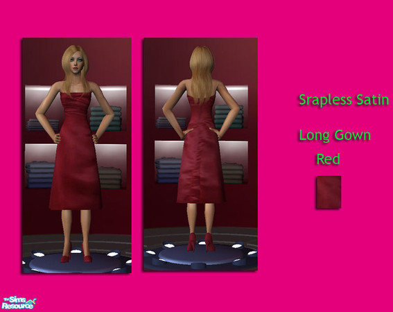 Sims 2 — Srapless Satin Long Gown Set by Hannahmoly134 — Enjoy