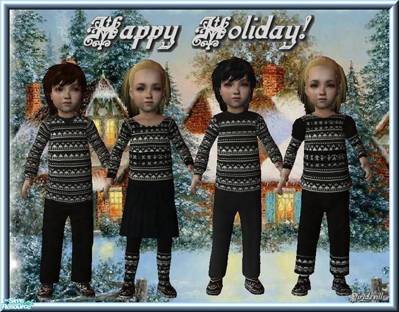 Sims 2 — Grey Norwegian Everyday & Outerwear for Toddlers by Dirtdevill — Norwegian sweaters are known everywhere for