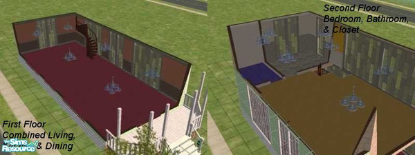 Sims 2 — 1 Beal Street Unfurnished by Tricross — I had intended to use this house as my starter house for my beginning