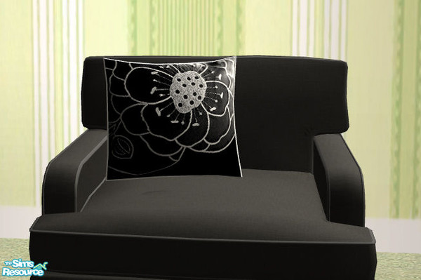 Sims 2 — Living2 Recolor b/w - pillow back and white by ShinoKCR — 