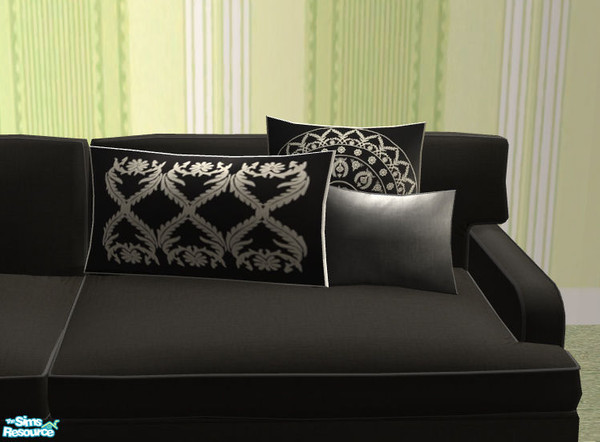 Sims 2 — Living2 Recolor b/w - pillowset blacknwhite2 by ShinoKCR — 