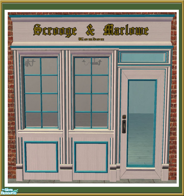 The Sims Resource - Victorian Shop - Sign - White & Blue