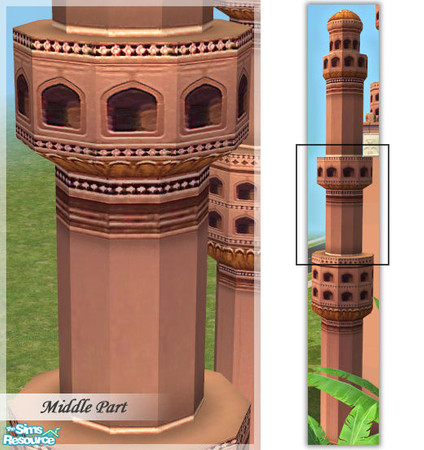 Sims 2 — Towers of Agrabah - Middle part by senemm — A set of 4 ancient and decorative tower elements which can be