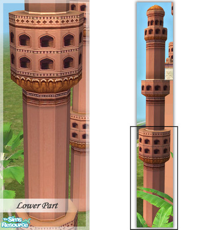 Sims 2 — Towers of Agrabah - Lower part by senemm — A set of 4 ancient and decorative tower elements which can be