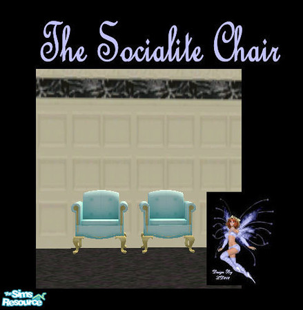 Sims 2 — Socialite Livingroom Collection - 2 by LD202 — Socilite livingroom chair in lovly blue with gold accents.