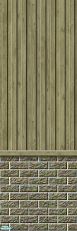 Sims 2 — Studio K Vertical Wood & Dark Brick - Clay by StudioKhagerks — 