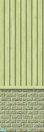 Sims 2 — Studio K Vertical Wood & Dark Brick - Celery by StudioKhagerks — 