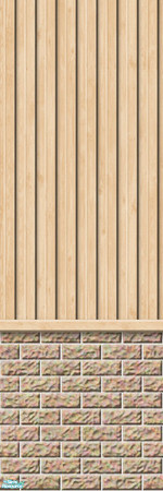 Sims 2 — Studio K Vertical Wood & Dark Brick - Apricot by StudioKhagerks — 