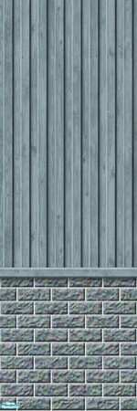Sims 2 — Studio K Vertical Wood & Dark Brick - Aegean by StudioKhagerks — 