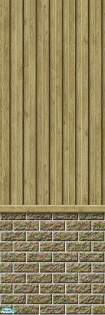 Sims 2 — Studio K Vertical Wood & Dark Brick - Dark Sand by StudioKhagerks — 