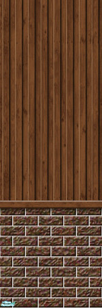 Sims 2 — Studio K Vertical Wood & Dark Brick - Chocolate by StudioKhagerks — 