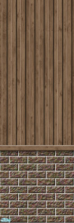 Sims 2 — Studio K Vertical Wood & Dark Brick - Fawn by StudioKhagerks — 