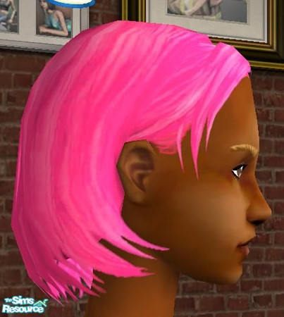 Sims 2 — pink hair by apemassie — bright pink hair