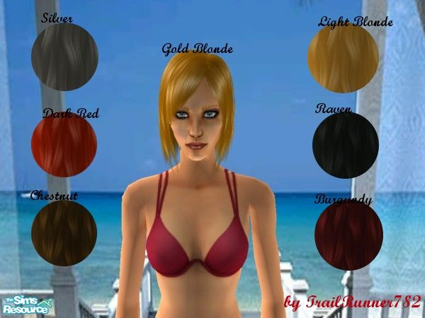 Sims 2 — Hi-Lites Hair by TrailRunner782 — A set of 7 hair recolors based on Raonjena\'s mesh, hair69.