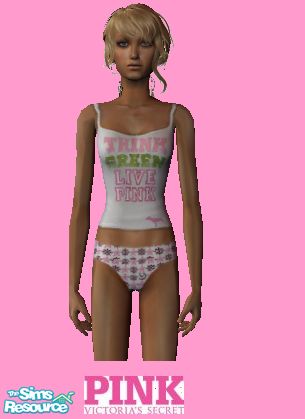 The Sims Resource - Victoria Secrets Pink Teen Sexy Underwear and