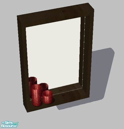 Sims 2 — Nolabathroommirror by Angela — New Darkwooden bathroom with red accentcolours. Set contains 10 new meshes, 1