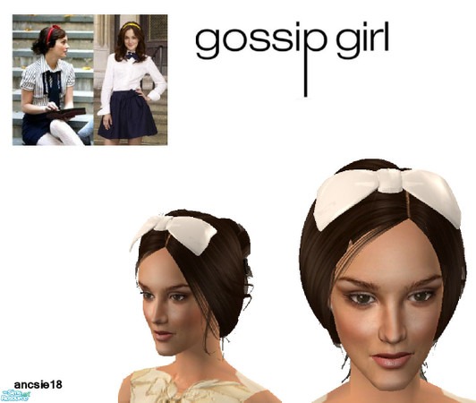 Sims 2 — Blair Waldorf\'s huge bow set - The white bow by ancsie18 — A huge bow in white colour as seen on Blair Waldorf