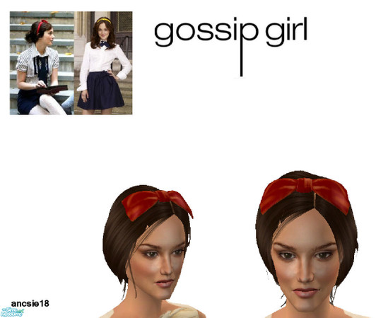 Sims 2 — Blair Waldorf\'s huge bow set - The red bow by ancsie18 — A huge bow in red colour as seen on Blair Waldorf