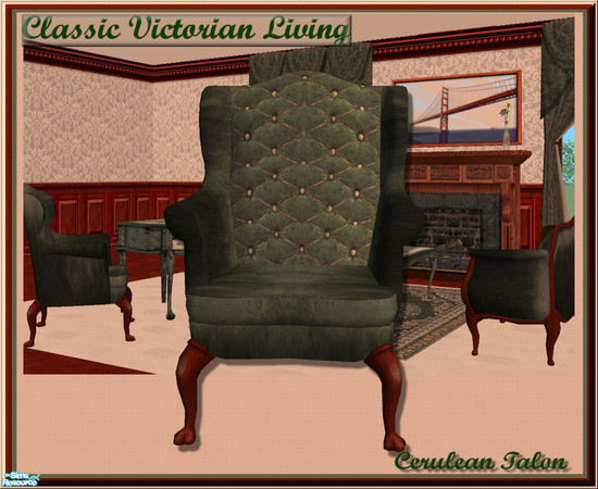Sims 2 — Victorian Living - Wing Back Chair by Cerulean Talon — Richly elegant and beautifully textured objects to make