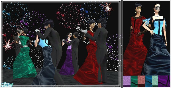 Sims 2 — Masquerade Party by SaeraMaples — Have a magical New year as you dress up in these elegant masquerade dress.
