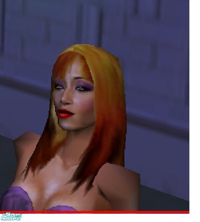 Sims 2 — Ladies long hair do blond streaks brown and red by hacc2258 — Blond hair with streaks of dark brown and