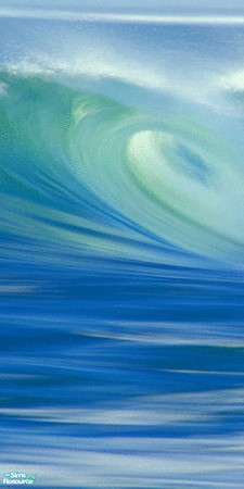 Sims 2 — Emerald Wave Wall Mural - Panel 1 by TrailRunner782 — A wall mural of a beautiful, crashing wave.