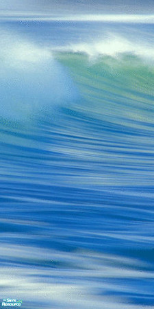 Sims 2 — Emerald Wave Wall Mural - Panel 3 by TrailRunner782 — A wall mural of a beautiful, crashing wave.