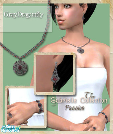 Sims 2 — The Gabrielle Collection - Passion by GrayDragonfly — Full jewelry set includes earrings, a necklace, a