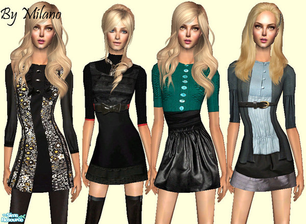 Sims 2 — Dresses by milanokat — Mix and match designer clothes. Enjoy!