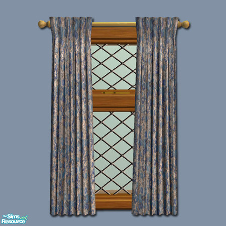 Sims 2 — Mayfair Single Short Curtain - Rec 07 by Shakeshaft — Part of an additional set for the Mayfair Windows and
