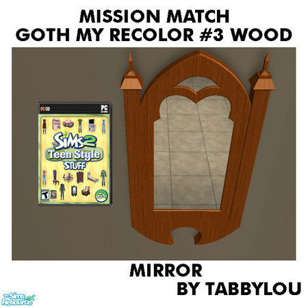 Sims 2 — TL - MM Goth Style Mirror Recolor03Wd by TabbyLou — Mirror On The Wall - Original Recolor #3 Wood Recolor of the