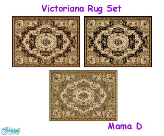 Sims 2 — Mama Ds Victoriana Rug Set by mamads32209 — A nice rug set in the colors of claret, ebony, and sage.