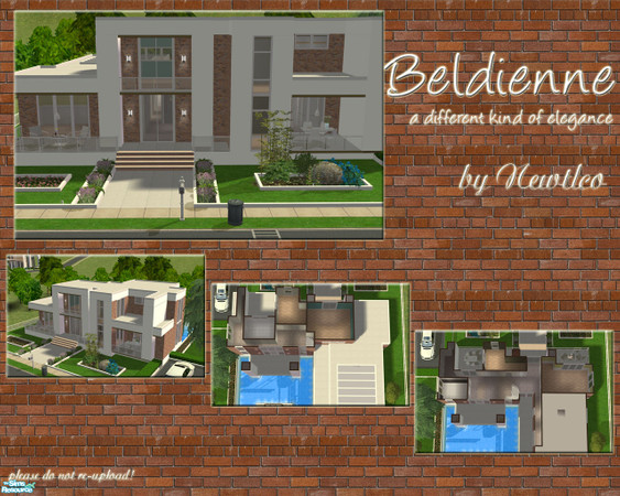 Sims 2 — Beldienne by Newtlco — Large contemporary house for your crowded families.