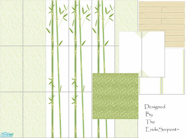 Sims 2 — Bamboo Bathroom Wall & Floor Tile Set by eriduserpent — Ooohw I like this set :o) Three different tiled